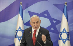  Der israelische Ministerpräsident Benjamin Netanjahu spricht während einer Pressekonferenz in Jerusalem. 